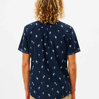 RIP CURL PARADISE PALMS SHORT SLEEVE SHIRT -  NAVY