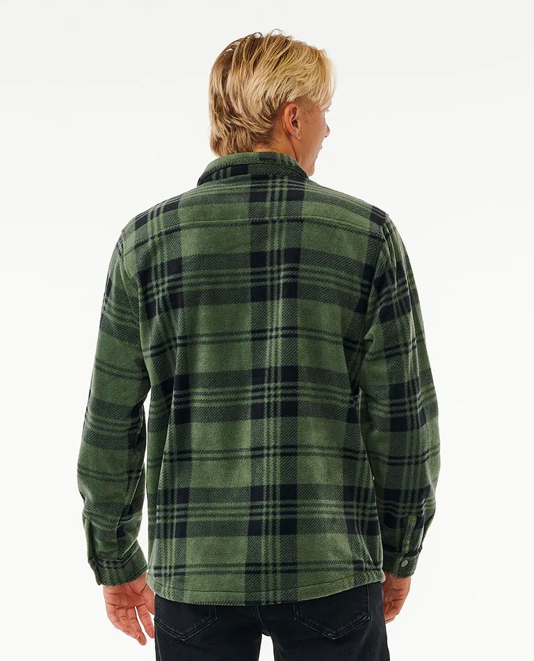 RIP CURL PARTY PACK POLAR FLEECE SHIRT- DARK OLIVE