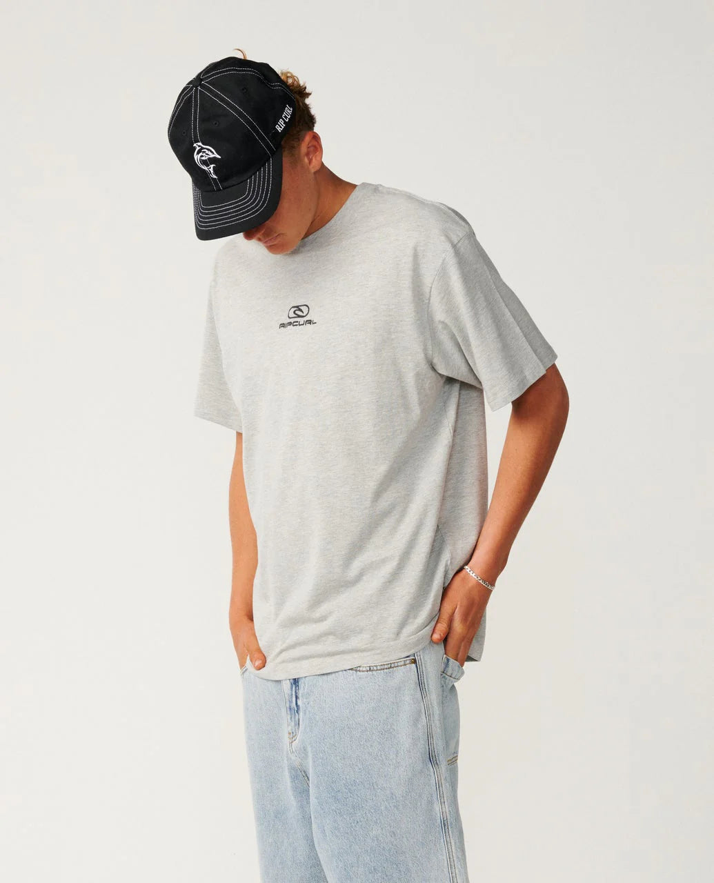 RIP CURL PILL ICON TEE - GREY MARBLE
