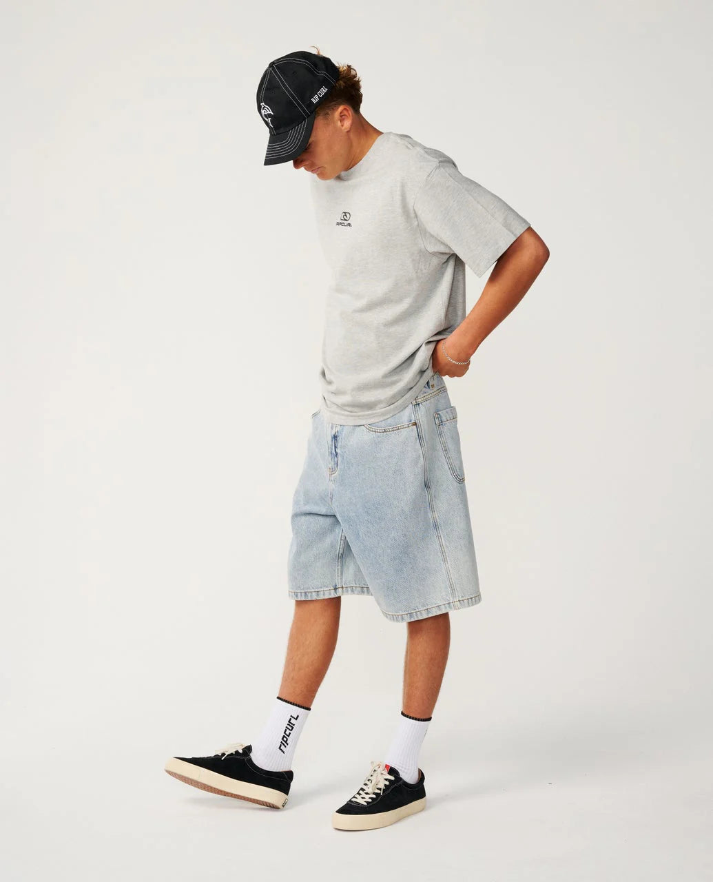 RIP CURL PILL ICON TEE - GREY MARBLE