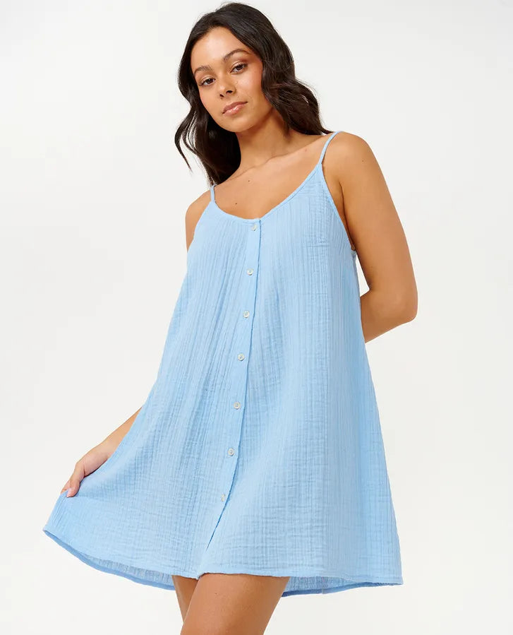 RIP CURL PREMIUM SURF COVER UP - MID BLUE