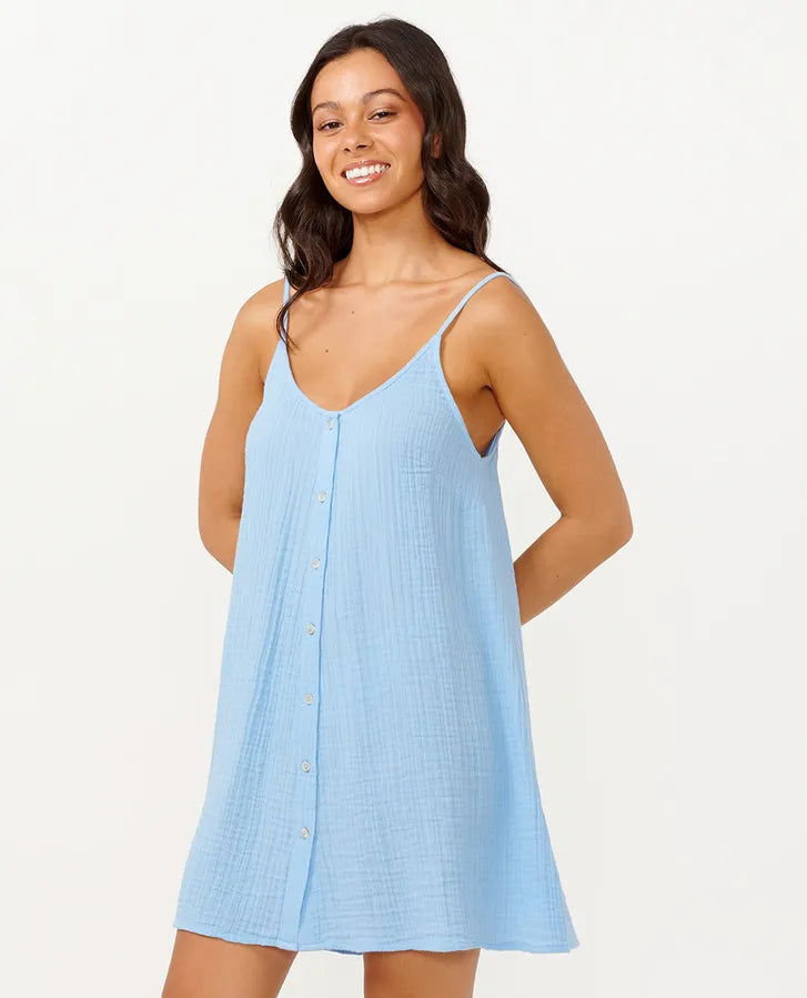 RIP CURL PREMIUM SURF COVER UP - MID BLUE