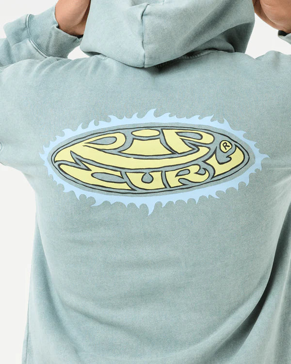 RIP CURL MENS RAW ENERGY HOODIE - BLUE LAGOON
