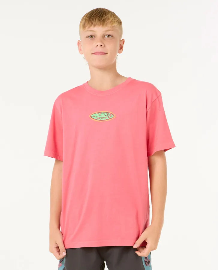 RIP CURL RAW ENERGY LOGO TEE - WATERMELON