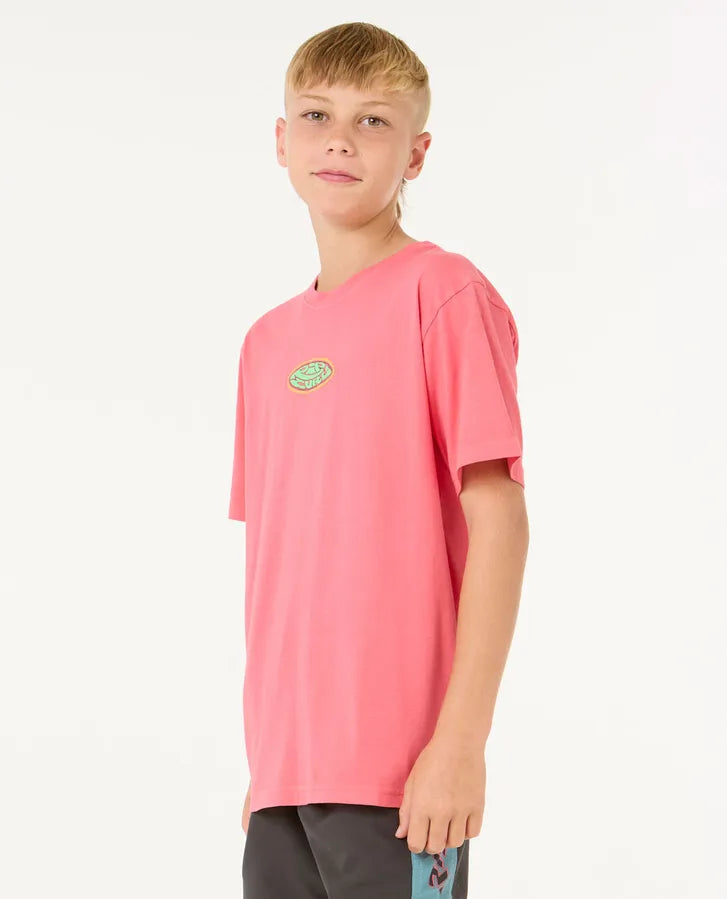 RIP CURL RAW ENERGY LOGO TEE - WATERMELON