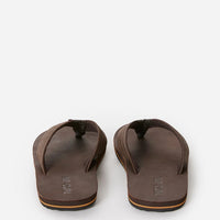 RIP CURL REVIVAL LEATHER OPEN TOE - DARK BROWN