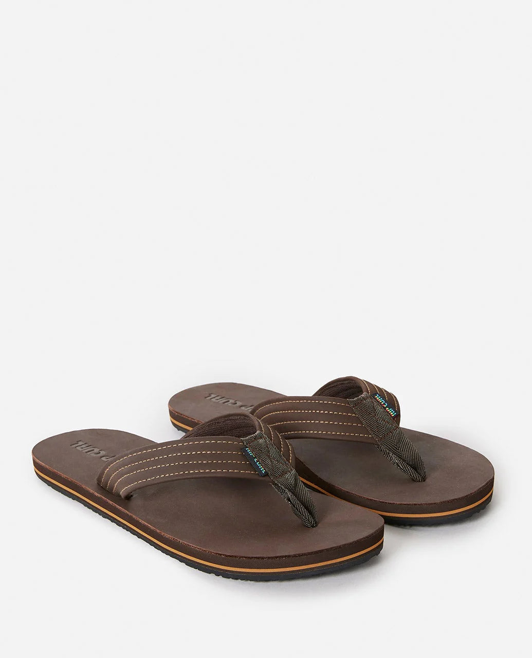RIP CURL REVIVAL LEATHER OPEN TOE - DARK BROWN