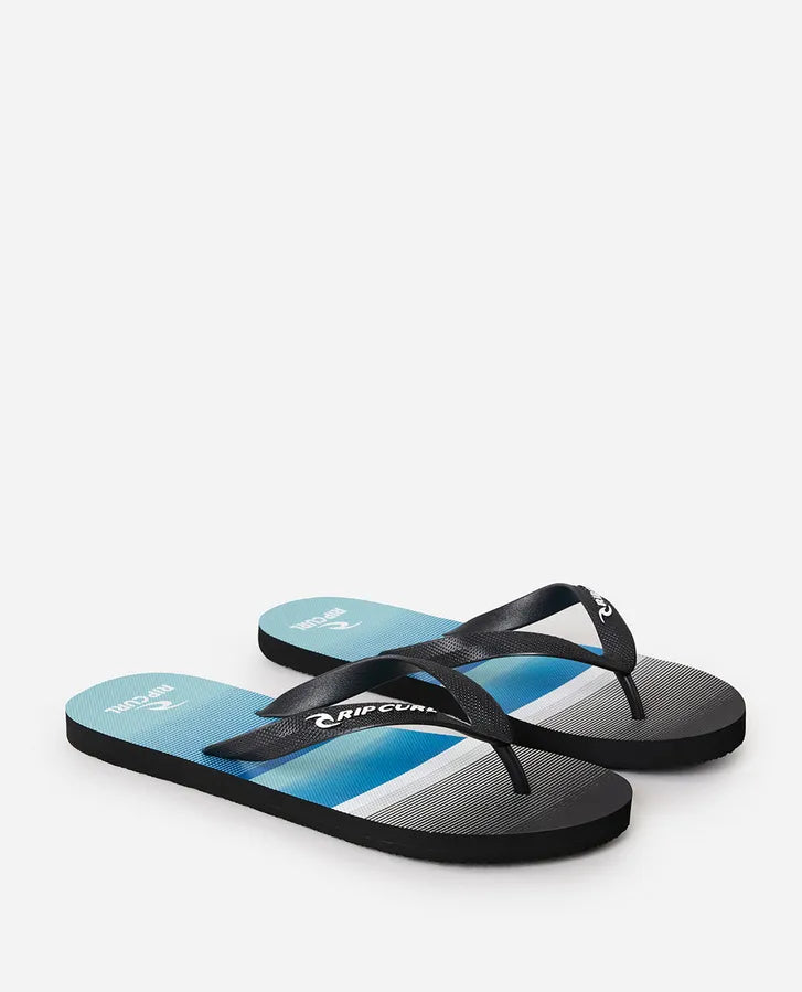 RIP CURL SETTLER BLOOM OPEN TOE THONGS -BLUE