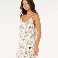 RIP CURL SUNSET LUAU MINI DRESS - OFF WHITE
