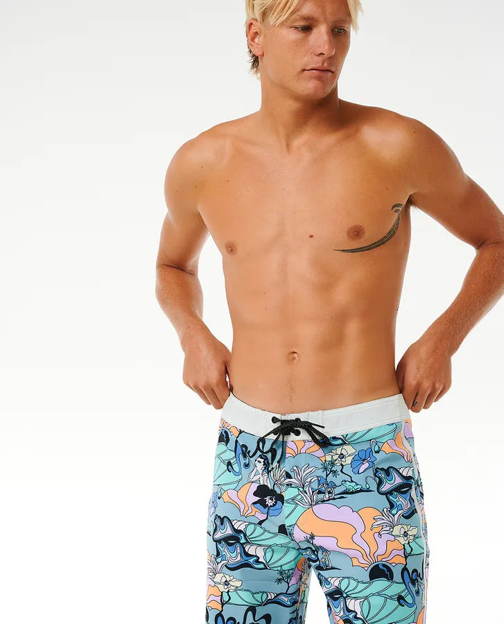 RIP CURL MIRAGE POSTCARDS 19" BOARDSHORTS - DUSTY BLUE