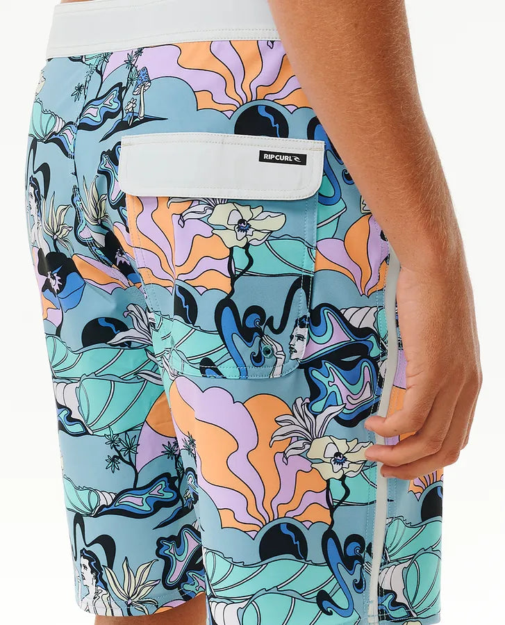 RIP CURL MIRAGE POSTCARDS 19" BOARDSHORTS - DUSTY BLUE