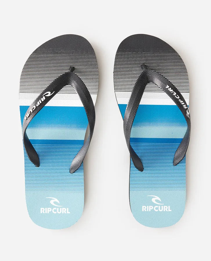 RIP CURL SETTLER BLOOM OPEN TOE THONGS -BLUE