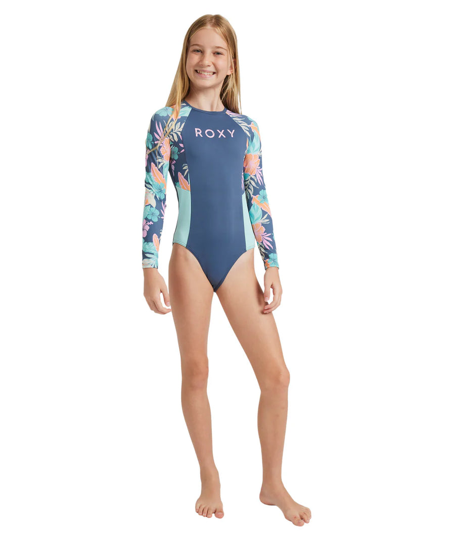 ROXY ACTIVE FLORAL RG LONG SLEEVE - VINTAGE INDIGO TROPICAL