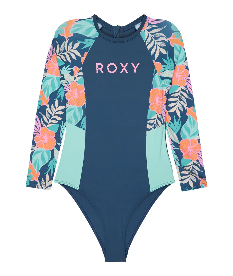 ROXY ACTIVE FLORAL RG LONG SLEEVE - VINTAGE INDIGO TROPICAL