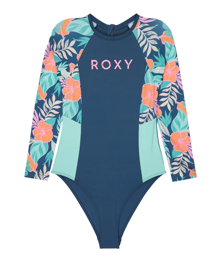 ROXY ACTIVE FLORAL RG LONG SLEEVE - VINTAGE INDIGO TROPICAL
