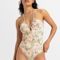 ROXY CANARIAS ONE PIECE - OIL GREEN WILD FLOWER SWIM