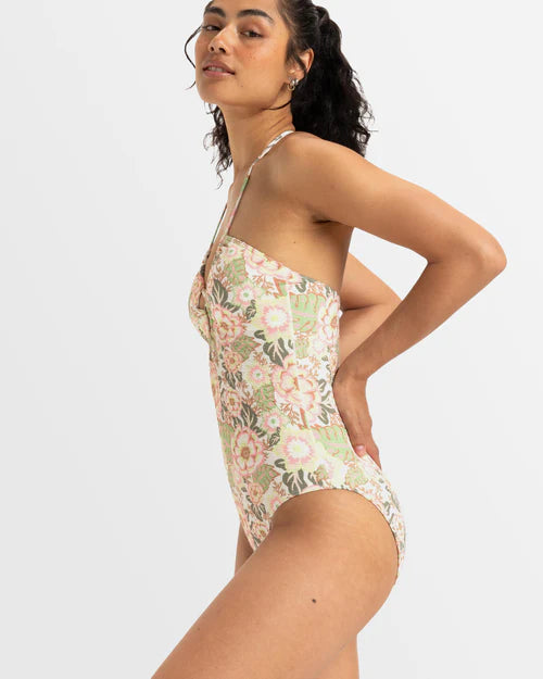 ROXY CANARIAS ONE PIECE - OIL GREEN WILD FLOWER SWIM