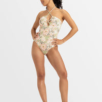 ROXY CANARIAS ONE PIECE - OIL GREEN WILD FLOWER SWIM