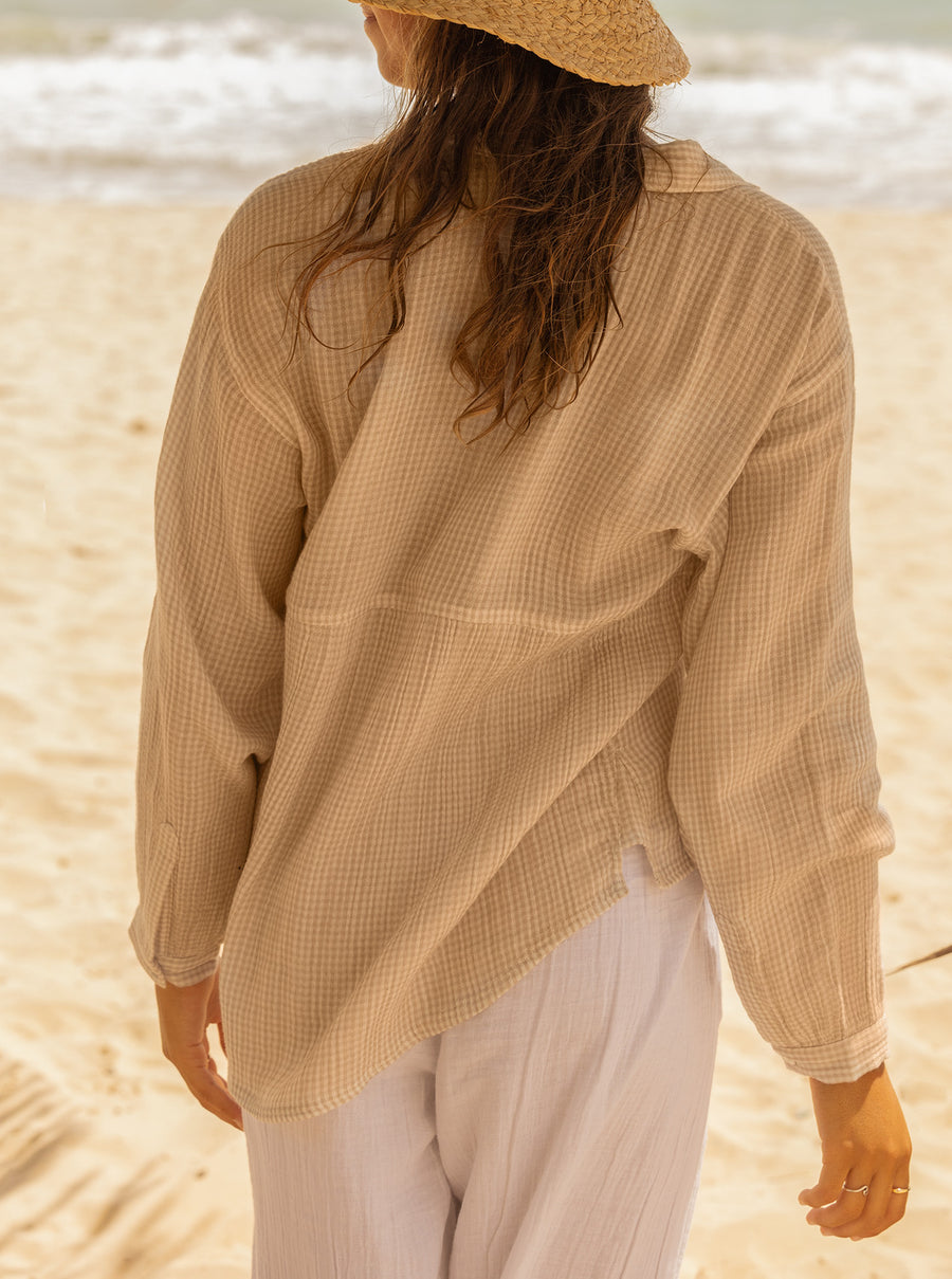ROXY CHASING SUNDAYS LONG SLEEVE TOP - PORCINI MINVICH