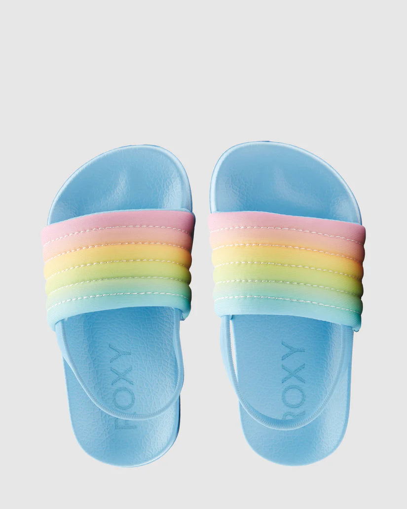 ROXY GIRLS SLIPPY RIBBED SANDALS