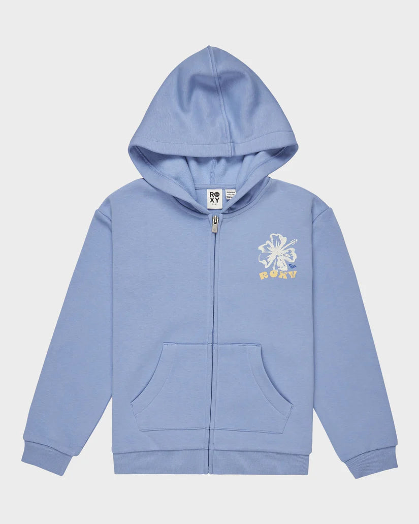 ROXY GIRLS SURF FEELING ZIP UP BRUSHED HOODIE - GRAPEMIST