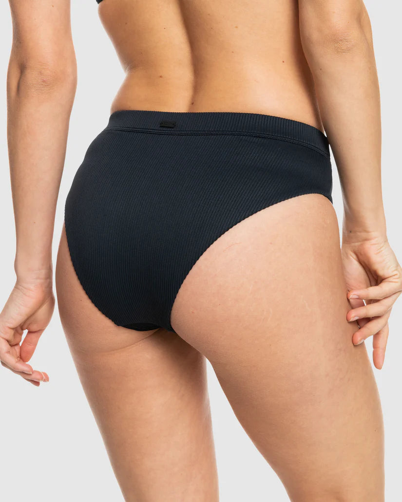 ROXY LOVER RIB ANGEL MOD BIKINI BOTTOM - BLACK