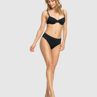 ROXY LOVER RIB ANGEL MOD BIKINI BOTTOM - BLACK
