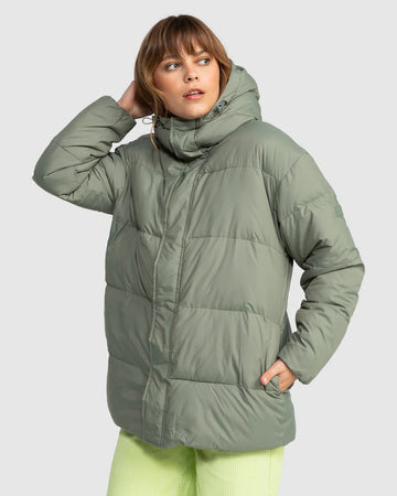 ROXY OCEAN DREAMS SHERPA JACKET - AGAVE GREEN
