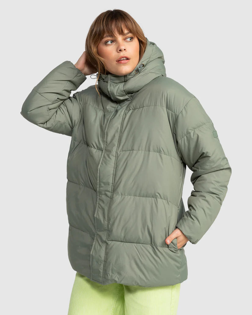 ROXY OCEAN DREAMS SHERPA JACKET - AGAVE GREEN
