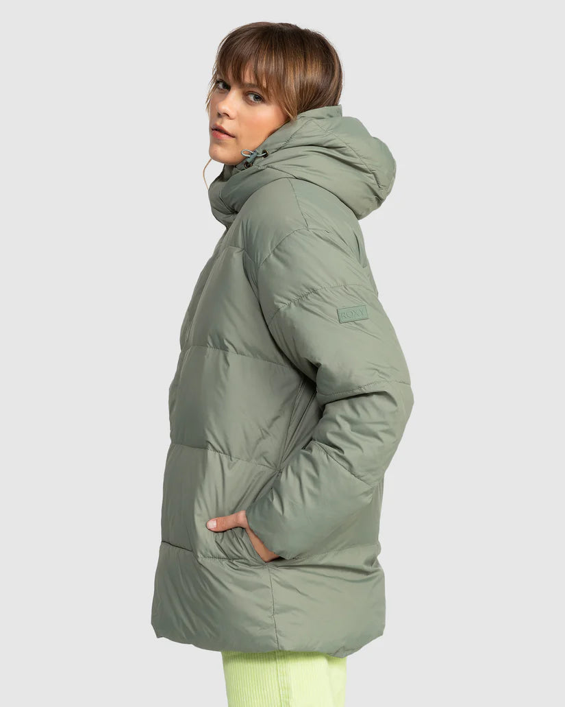 ROXY OCEAN DREAMS SHERPA JACKET - AGAVE GREEN