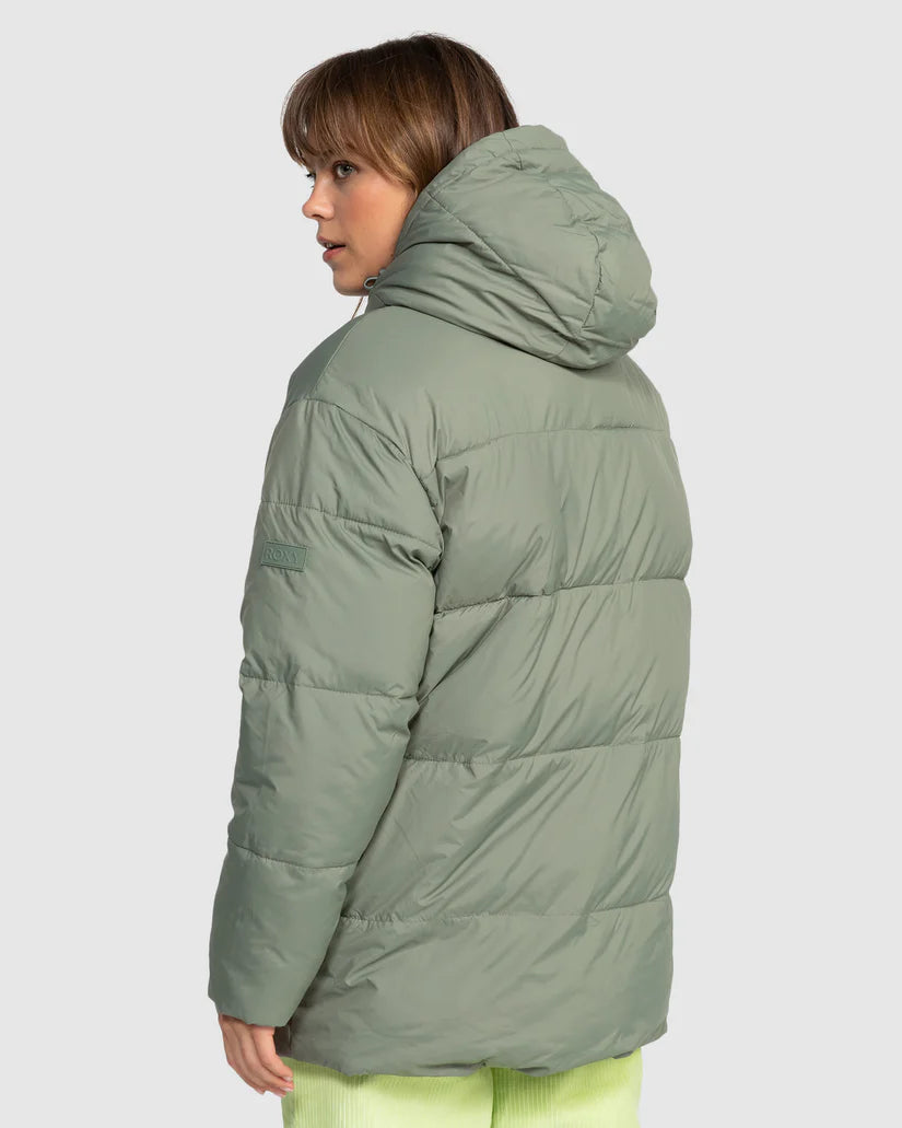 ROXY OCEAN DREAMS SHERPA JACKET - AGAVE GREEN