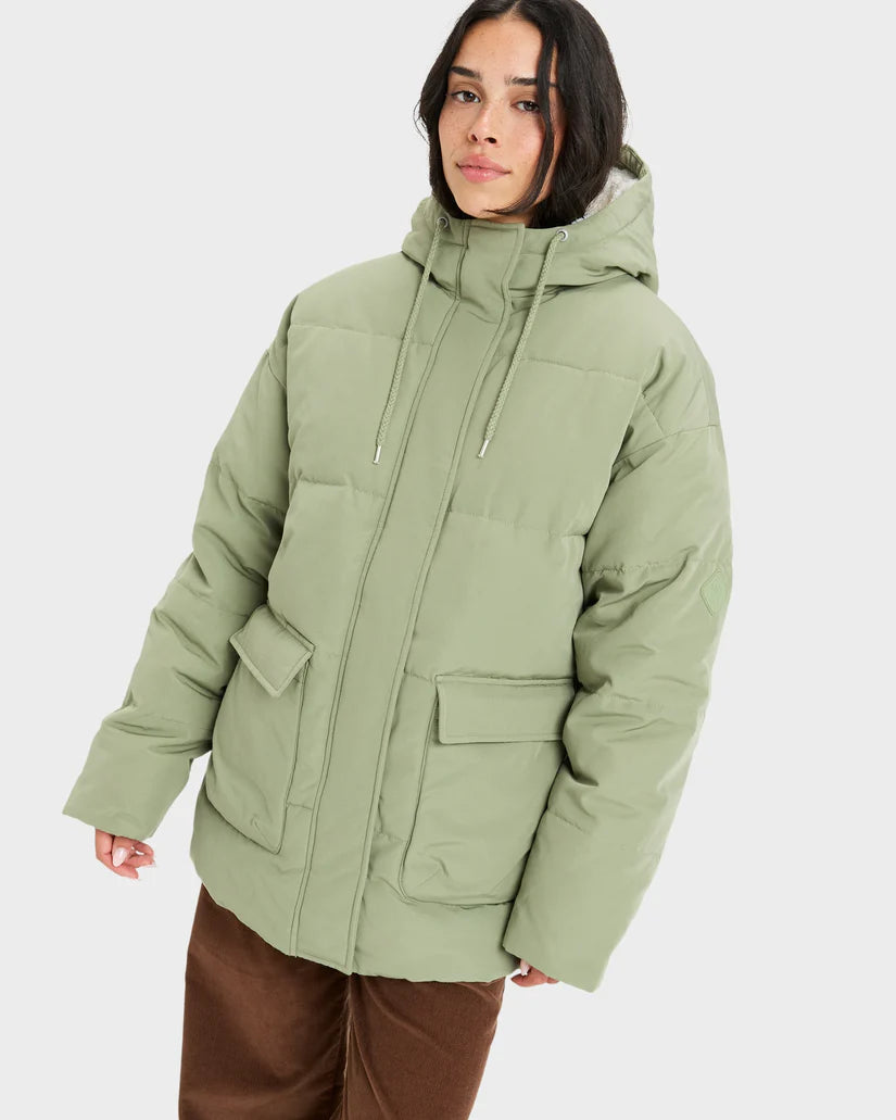 ROXY SEASIDE MEMORIES MEMORIE PARKA - OIL GREEN