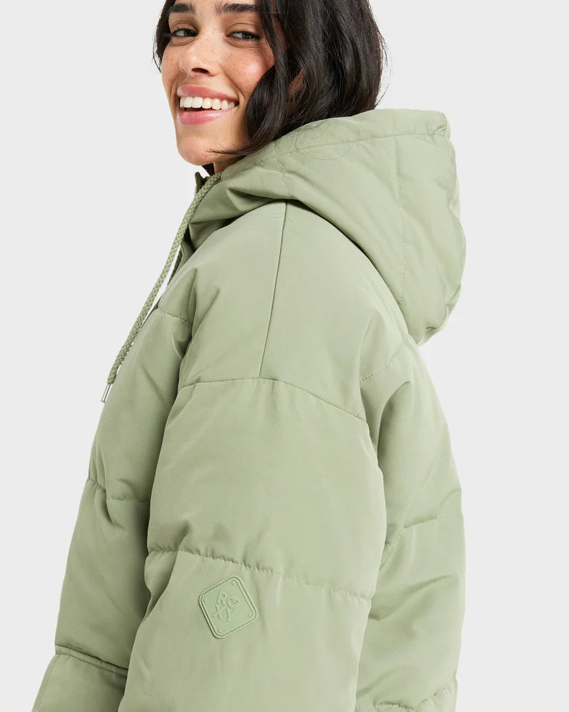 ROXY SEASIDE MEMORIES MEMORIE PARKA - OIL GREEN