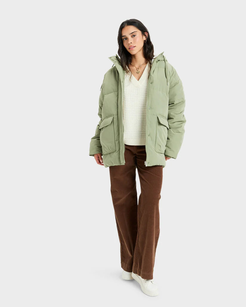 ROXY SEASIDE MEMORIES MEMORIE PARKA - OIL GREEN