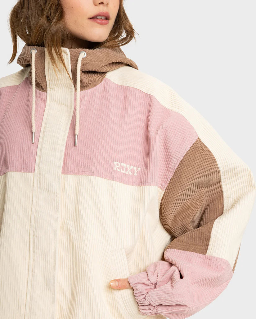 ROXY STRIKE A CORD JACKET - PARCHMENT
