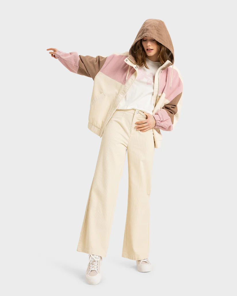 ROXY STRIKE A CORD JACKET - PARCHMENT
