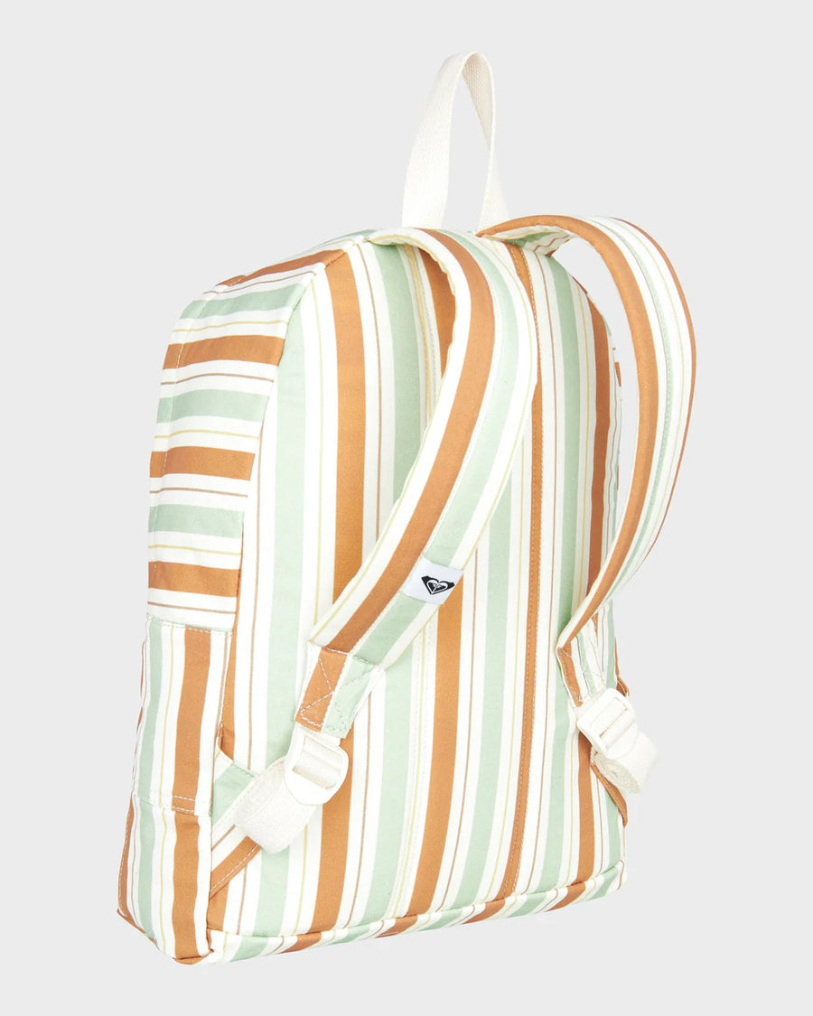 ROXY SUGAR BABY CANVAS BACKPACK 16L - LAUREL GREEN STRIPE