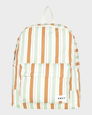ROXY SUGAR BABY CANVAS BACKPACK 16L - LAUREL GREEN STRIPE