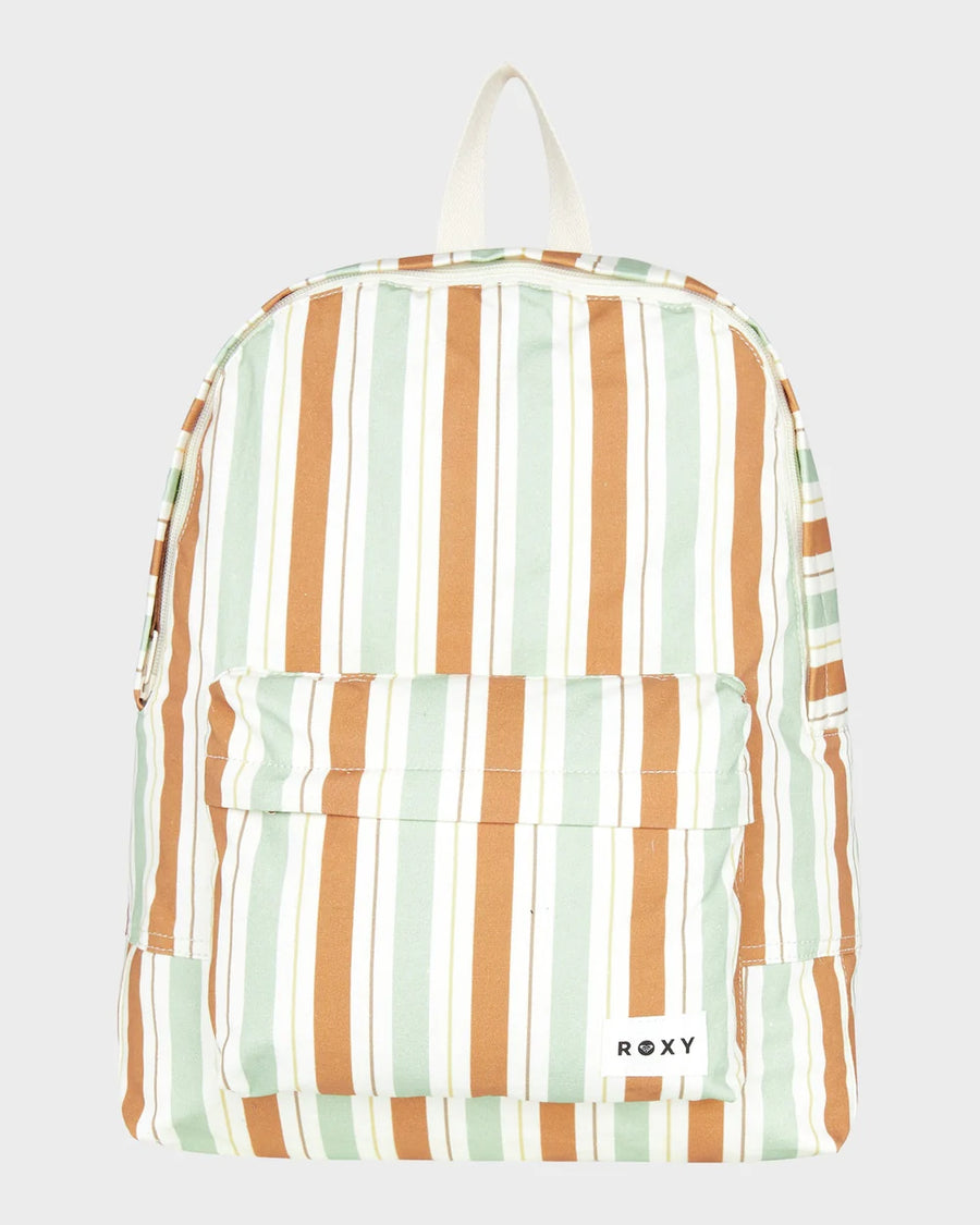 ROXY SUGAR BABY CANVAS BACKPACK 16L - LAUREL GREEN STRIPE