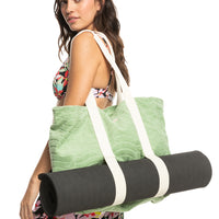 ROXY SUNNY PALM TOTE BAG - QUIET GREEN