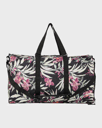 ROXY WOMENS PUMPKIN SPICE TRAVEL BAG - ANTHRACITE WIND SWEPT FLORAL