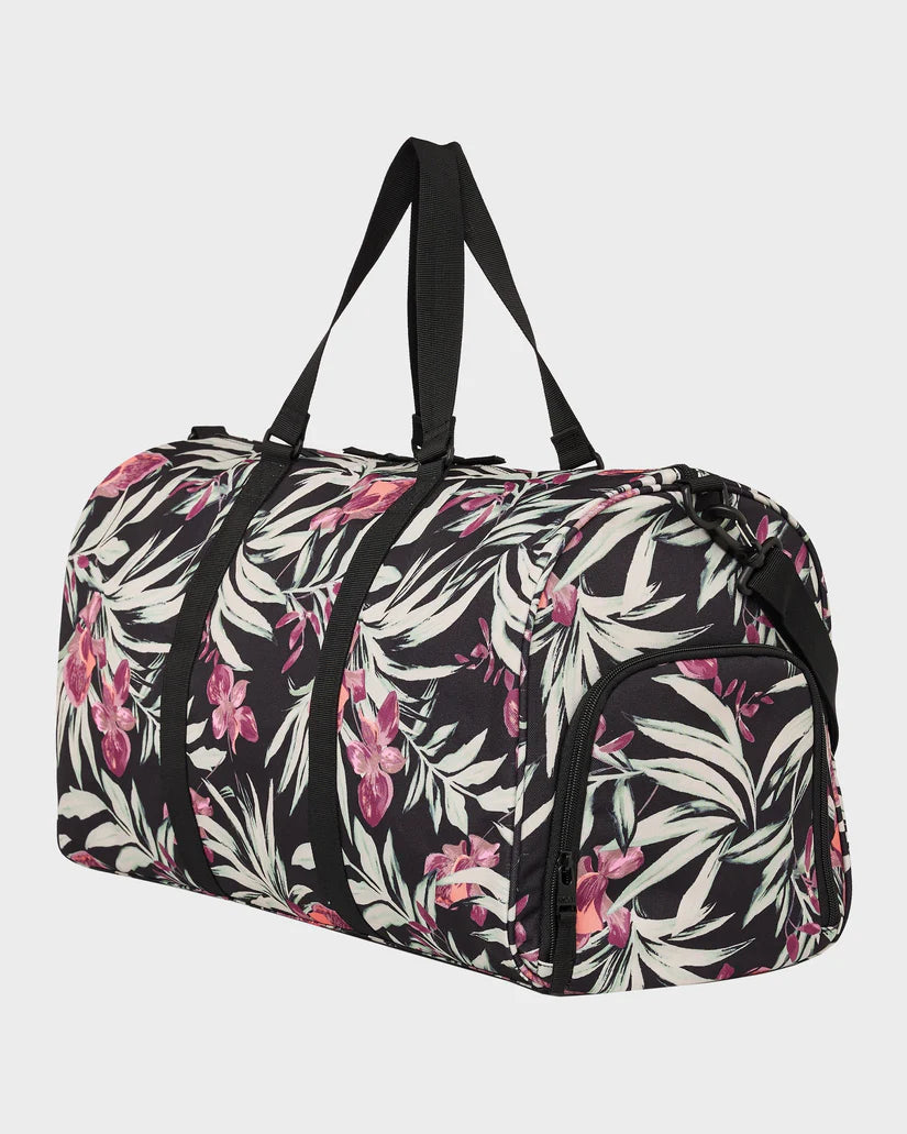 ROXY WOMENS PUMPKIN SPICE TRAVEL BAG - ANTHRACITE WIND SWEPT FLORAL