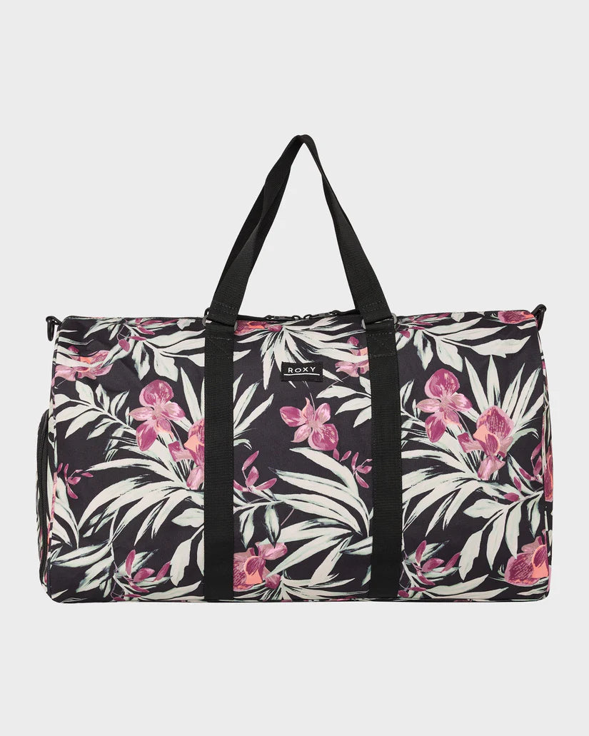 ROXY WOMENS PUMPKIN SPICE TRAVEL BAG - ANTHRACITE WIND SWEPT FLORAL