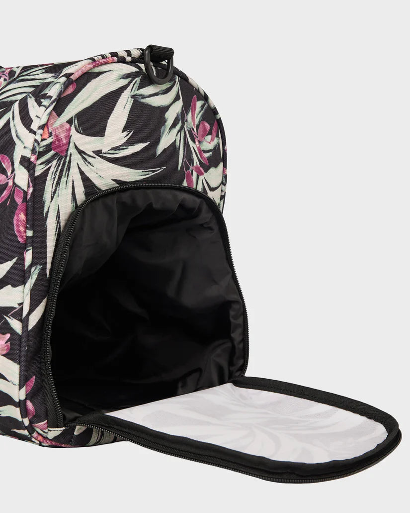 ROXY WOMENS PUMPKIN SPICE TRAVEL BAG - ANTHRACITE WIND SWEPT FLORAL