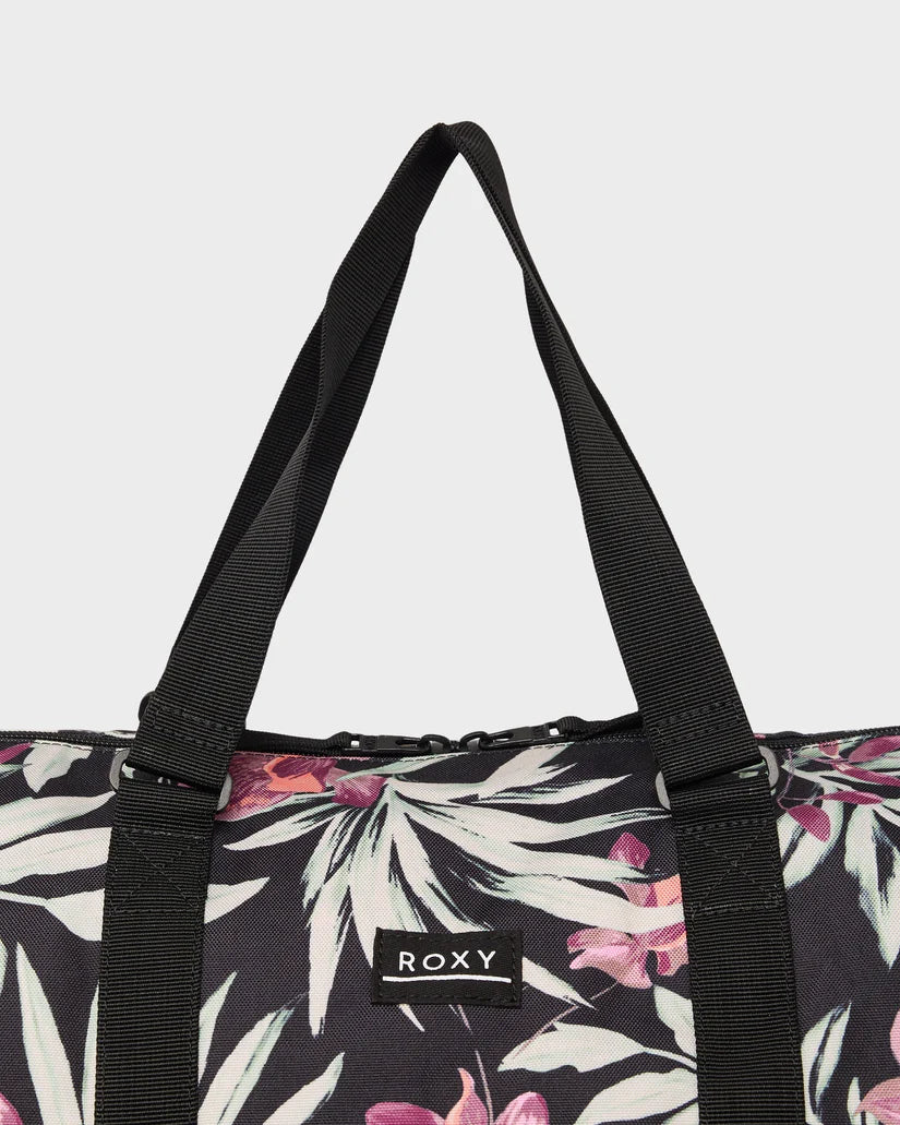 ROXY WOMENS PUMPKIN SPICE TRAVEL BAG - ANTHRACITE WIND SWEPT FLORAL