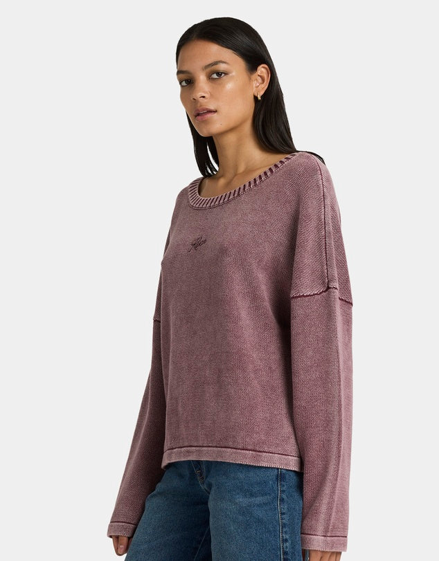 RVCA IVY SWEATER - WINE