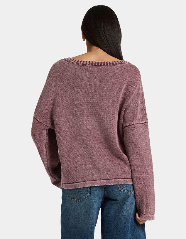 RVCA IVY SWEATER - WINE