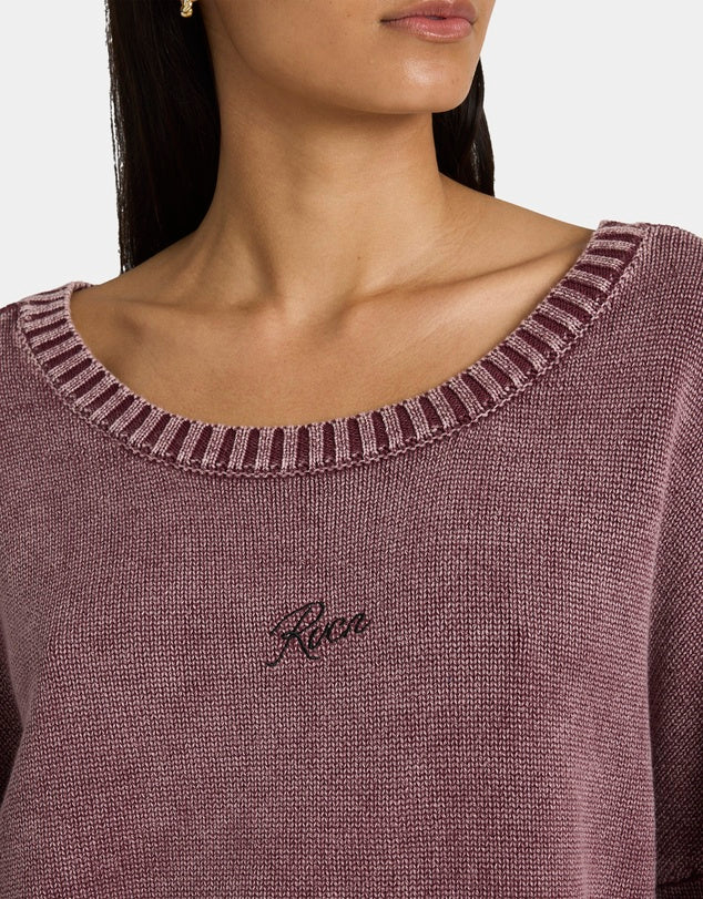 RVCA IVY SWEATER - WINE