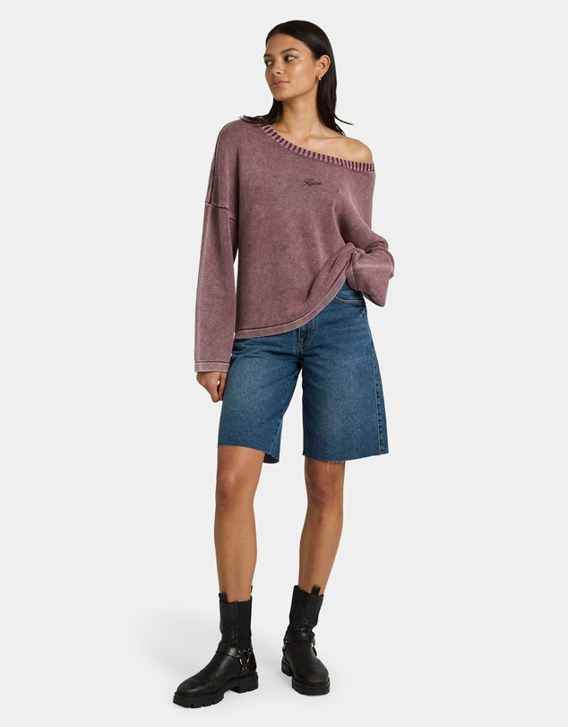 RVCA IVY SWEATER - WINE