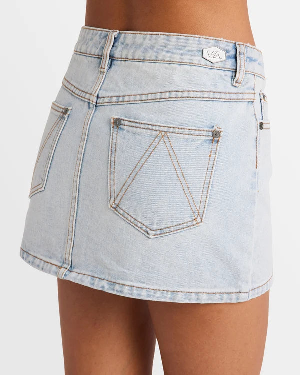 RVCA MINI DENIM SKIRT - ASH BLUE